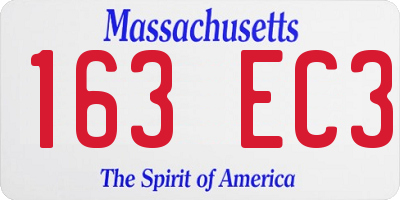 MA license plate 163EC3