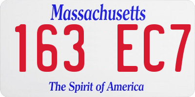 MA license plate 163EC7