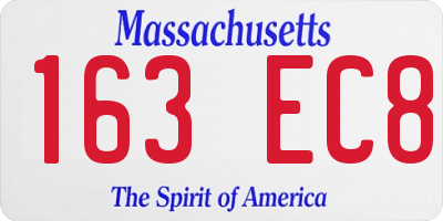 MA license plate 163EC8