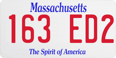 MA license plate 163ED2