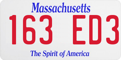 MA license plate 163ED3