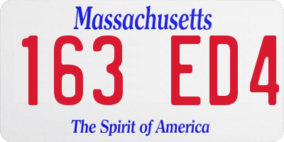 MA license plate 163ED4