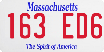 MA license plate 163ED6