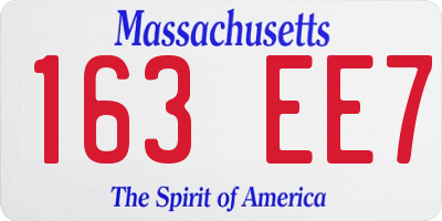 MA license plate 163EE7