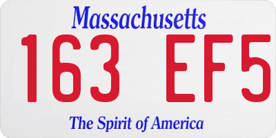 MA license plate 163EF5