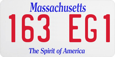 MA license plate 163EG1