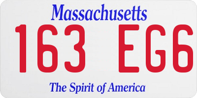 MA license plate 163EG6