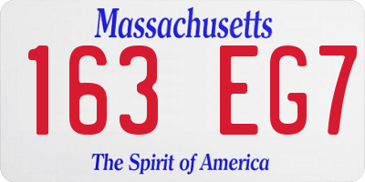 MA license plate 163EG7