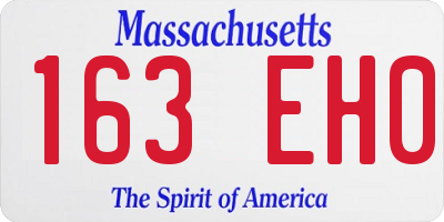 MA license plate 163EH0