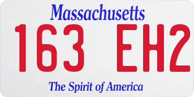 MA license plate 163EH2