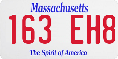 MA license plate 163EH8