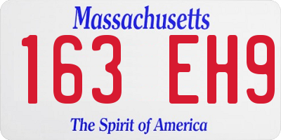 MA license plate 163EH9
