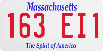 MA license plate 163EI1