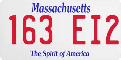 MA license plate 163EI2