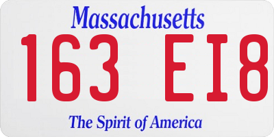 MA license plate 163EI8