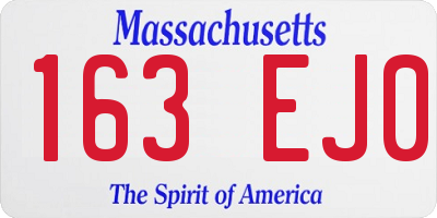 MA license plate 163EJ0