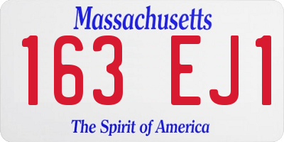 MA license plate 163EJ1