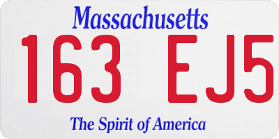 MA license plate 163EJ5