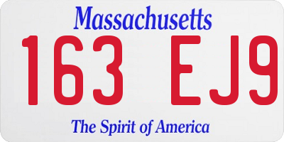 MA license plate 163EJ9