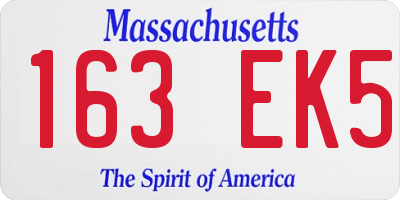 MA license plate 163EK5