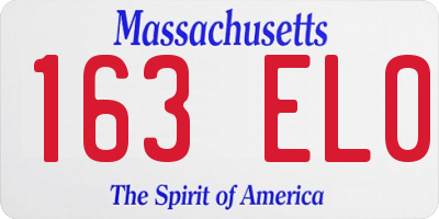 MA license plate 163EL0