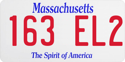 MA license plate 163EL2