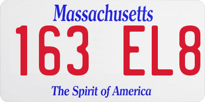 MA license plate 163EL8