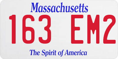 MA license plate 163EM2