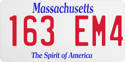 MA license plate 163EM4