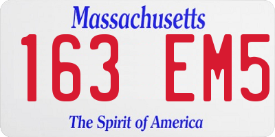 MA license plate 163EM5