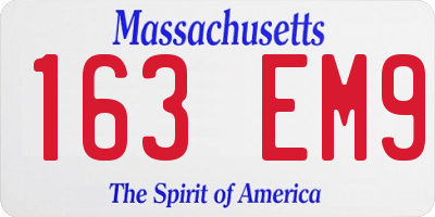 MA license plate 163EM9