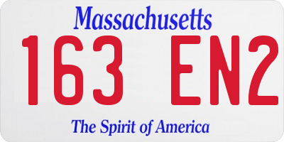 MA license plate 163EN2
