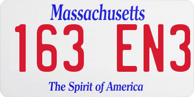 MA license plate 163EN3