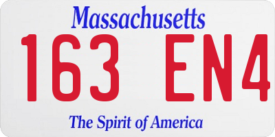 MA license plate 163EN4