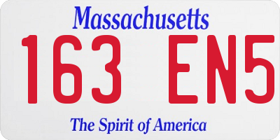 MA license plate 163EN5