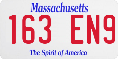 MA license plate 163EN9