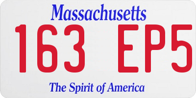 MA license plate 163EP5