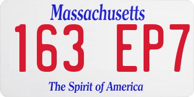 MA license plate 163EP7