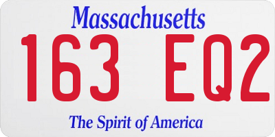 MA license plate 163EQ2