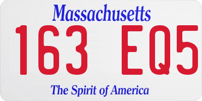 MA license plate 163EQ5