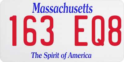 MA license plate 163EQ8