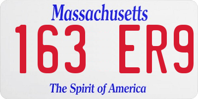 MA license plate 163ER9