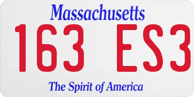 MA license plate 163ES3