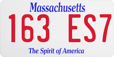 MA license plate 163ES7
