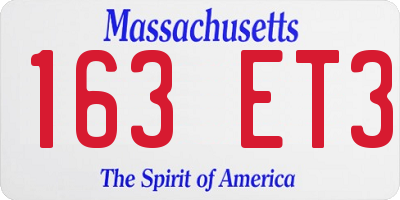 MA license plate 163ET3