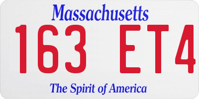 MA license plate 163ET4