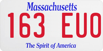 MA license plate 163EU0