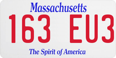 MA license plate 163EU3