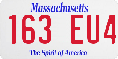 MA license plate 163EU4