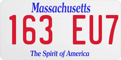 MA license plate 163EU7